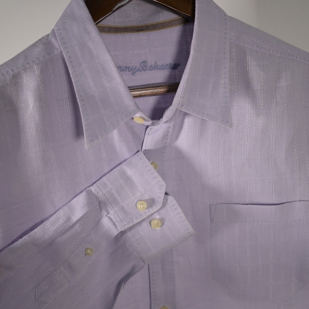 Tommy Bahama Mens XL $179. Lavender 100% Linen Long Sleeve Button Down Summer